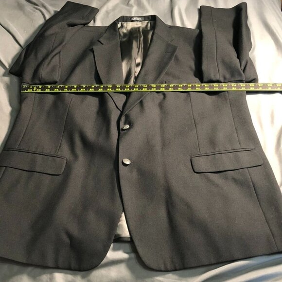 Stafford Men's Blazer Jacket 50R Black Sport Coat Double Button Classic Formal - Picture 6 of 16